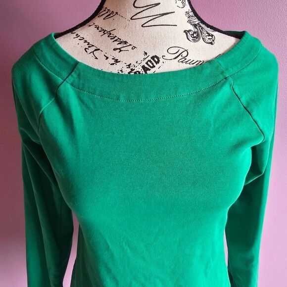 Lauren Ralph Lauren green casual business boat neck long-sleeved top medium - Picture 7 of 8
